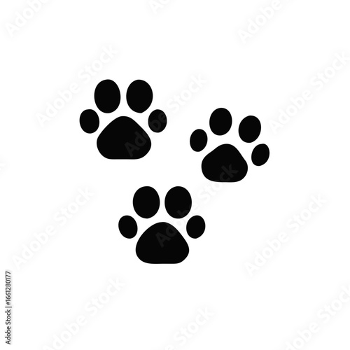 Dog or cat footprint vector icon illustration, animal paw print isolated on white background
