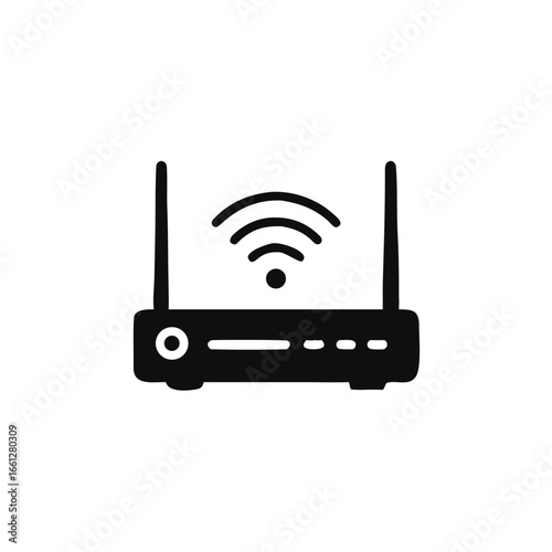 Wifi router icon in flat style. modem vector illustration isolated on white background. Internet connection business concept.