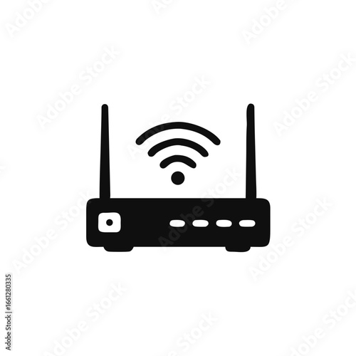Wifi router icon in flat style. modem vector illustration isolated on white background. Internet connection business concept.
