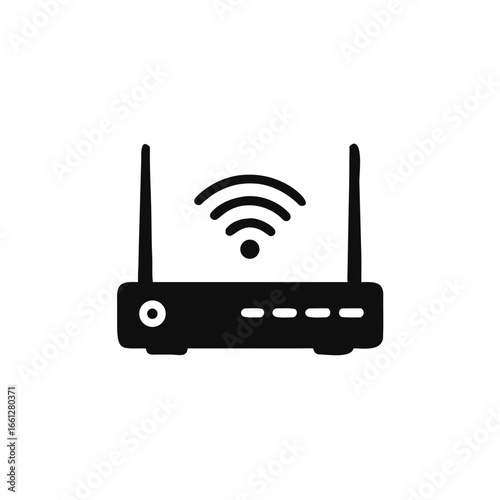 Wifi router icon in flat style. modem vector illustration isolated on white background. Internet connection business concept.
