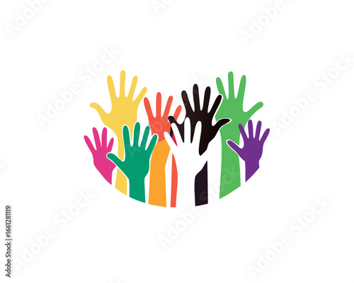 colorful up hand background, illustration vector template