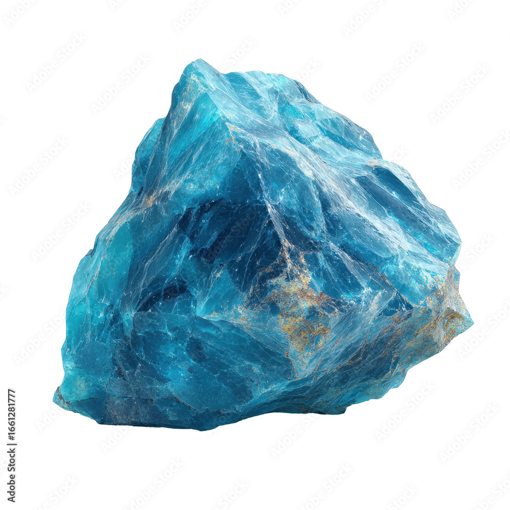 Fototapeta premium A striking blue stone, isolated on transparent background