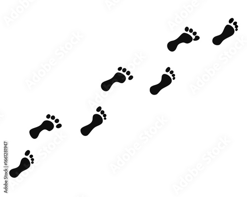 Human footprints icon isolated on white background. Footsteps footprint trekking route.