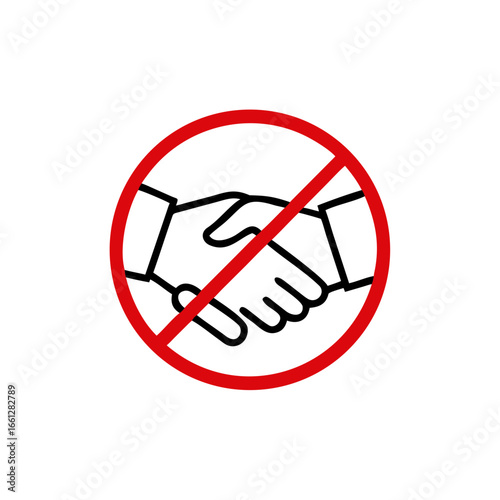 No handshake icon in flat style. stop shaking hands isolated on white background. Vector illustration