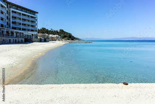 Kassandra coastline near town of Kallithea, Chalkidiki, Greece