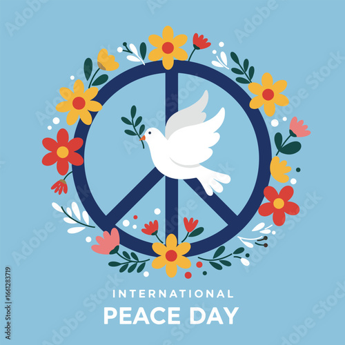 International Peace Day Dove Symbol.