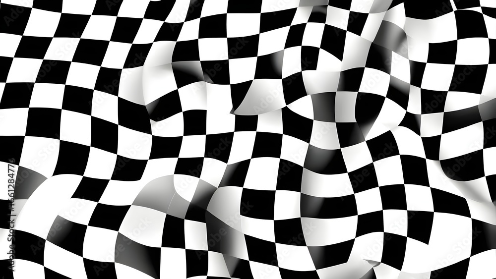 Obraz premium Warped checkerboard optical illusion pattern