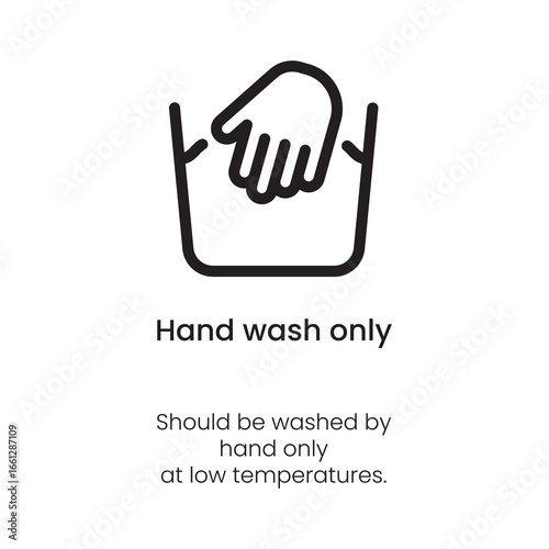 Hand Wash Only Icon - Clothing and Fabric Care Label