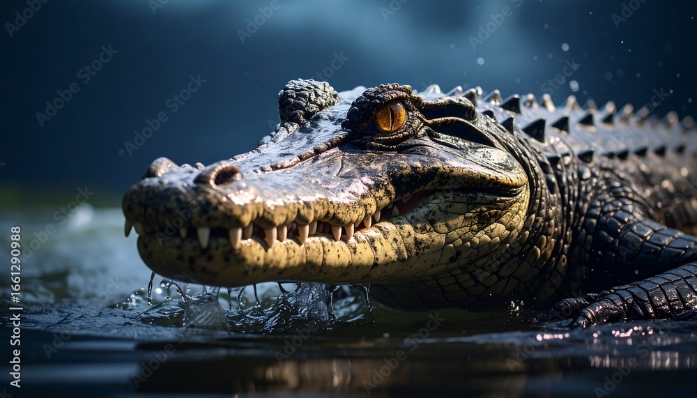 Obraz premium Crocodile closeup in water