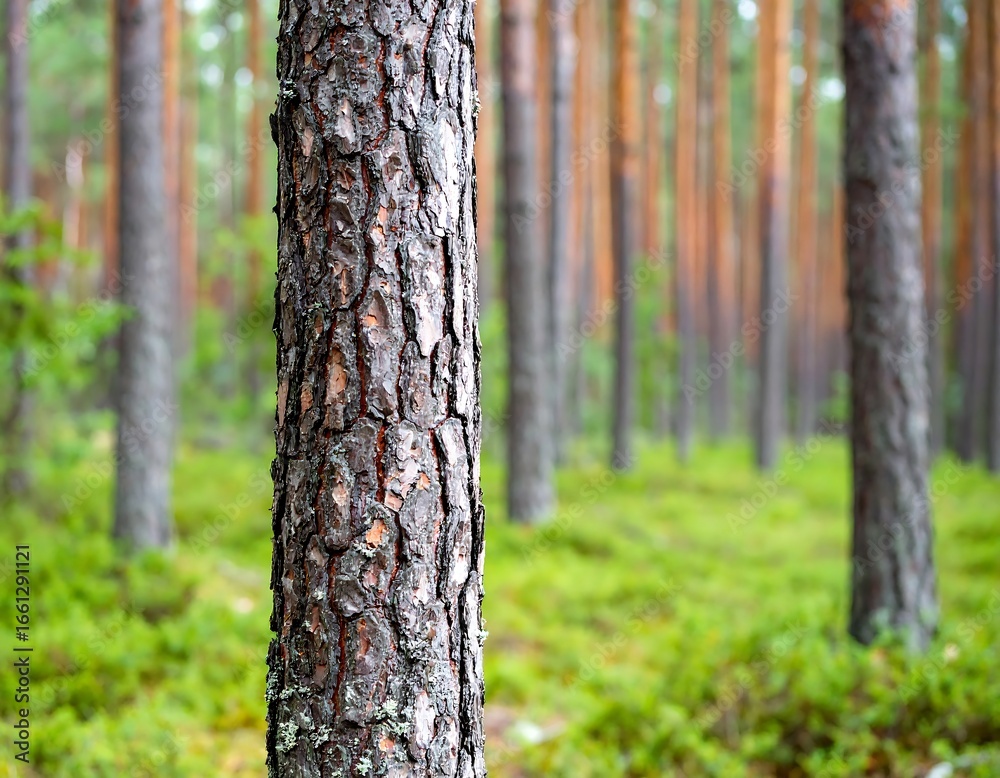Fototapeta premium Pine tree trunk in a forest