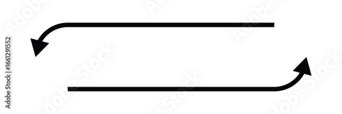 Arrows Repeat icon set. Long rotation and repeat vector symbol. Exchange and replace sign. Reverse and recycle icon in eps 10.