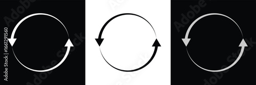 Arrows Repeat icon set. Long rotation and repeat vector symbol. Exchange and replace sign. Reverse and recycle icon in eps 10.