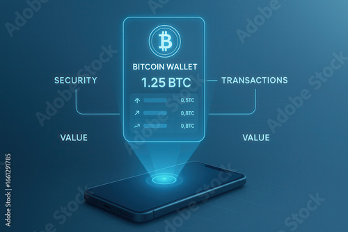 Innovative crypto wallet mockup showcasing security and transactions in a futuristic digital environment