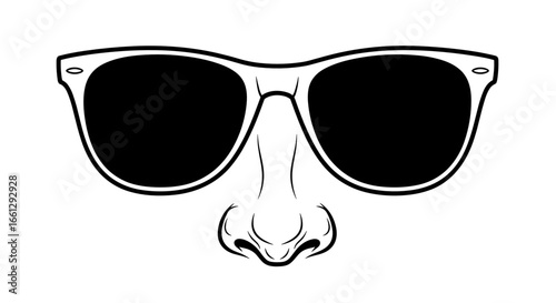 Nose with sunglasses, symbolizing fun, style, and individuality