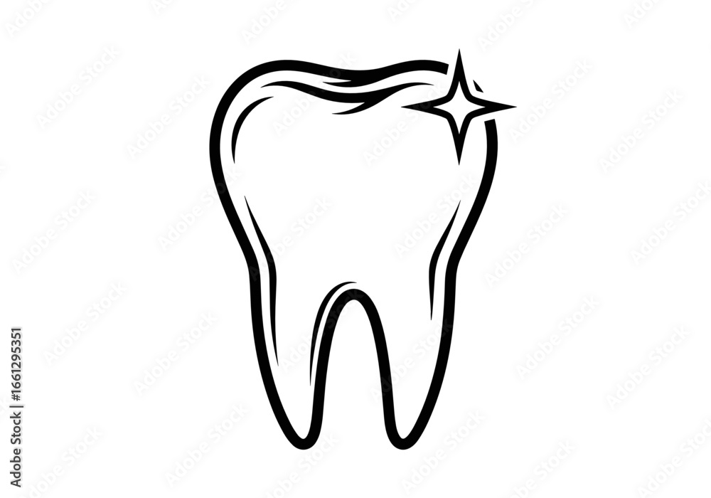 Obraz premium Shiny tooth illustration, symbolizing dental health and hygiene