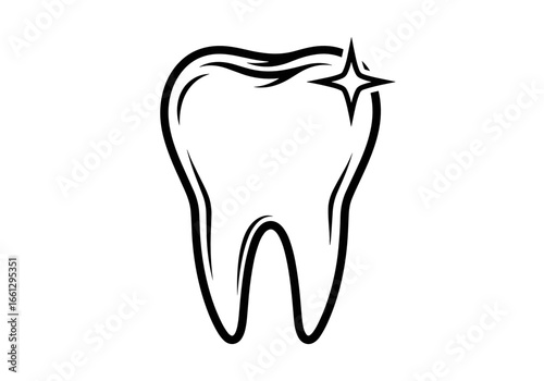 Shiny tooth illustration, symbolizing dental health and hygiene