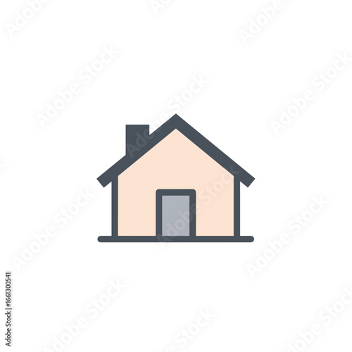Simple house icon, representing home, shelter, and real estate concept
