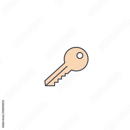 Single key icon, symbolizing security and access in real estate and property ownership