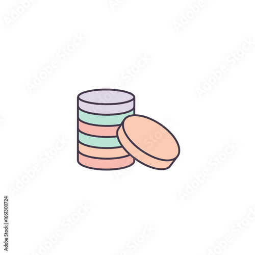 Stack of colored coins icon representing savings and financial accumulation
