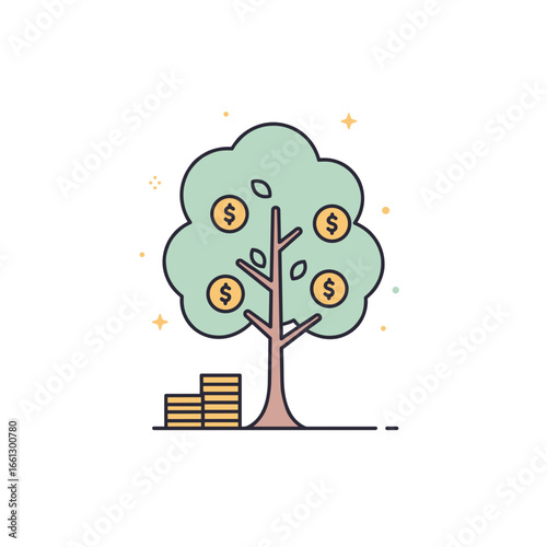 Icon of a money tree symbolizing wealth growth and financial prosperity