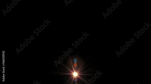 Wallpaper Mural Lens flare on black background. Solar lens flare effects. Anamorphic lens effect in blue tone, 4K video. Overlay light effect animation. Torontodigital.ca