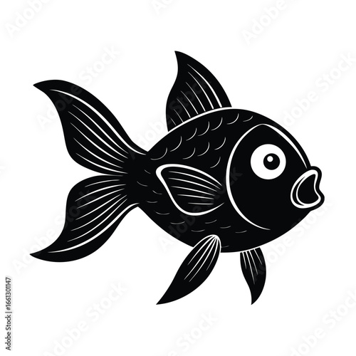 Goldfish With Surprised Expression Vector