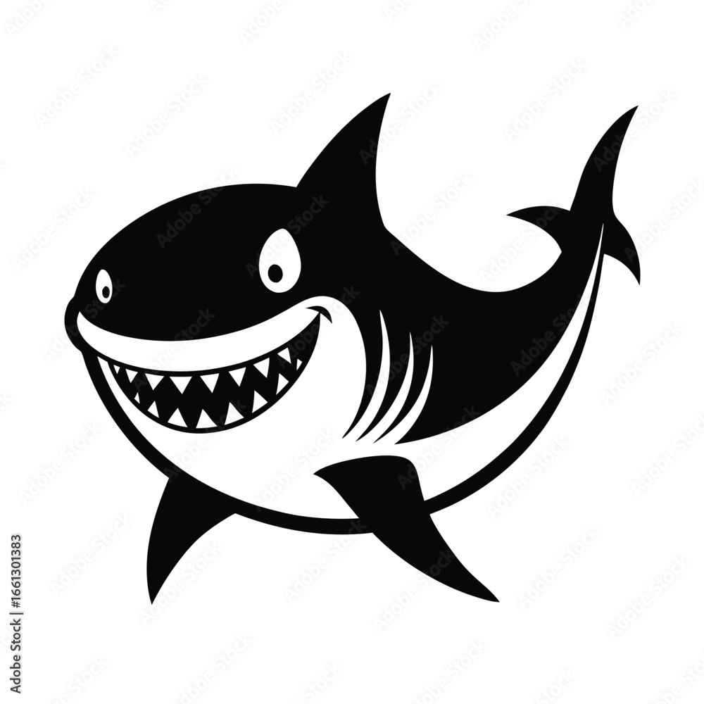 Fototapeta premium Shark Giving A Friendly Grin Illustration
