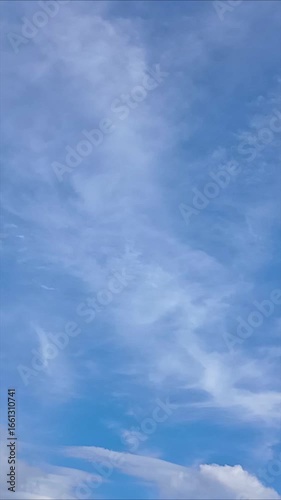 流れる雲と青空のタイムラプス　夏　8月
