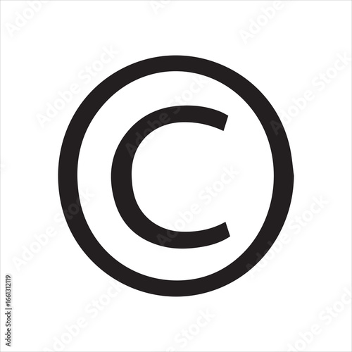 copyright vector flat icon