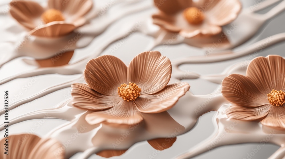 Naklejka premium Delicate Flowers in Liquid