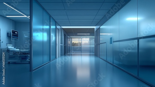 Wallpaper Mural medical room texture of frosted glass partition, cool clinical lighting, professional healthcare setting Torontodigital.ca