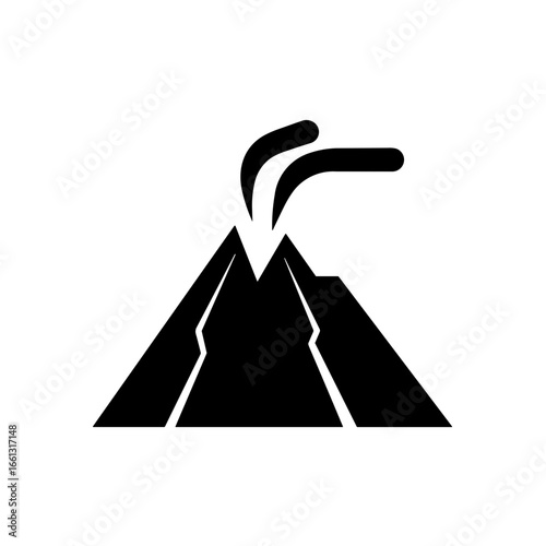 Volcano Icon Transparent Background Vector Illustration