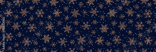 fallen snowflakes seamless snowy background banner vector illustration