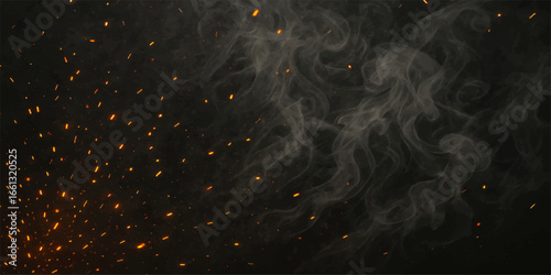 Abstract black surface with bright water drops and a starry night sky