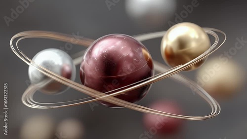 Abstract 3D spheres orbiting each other