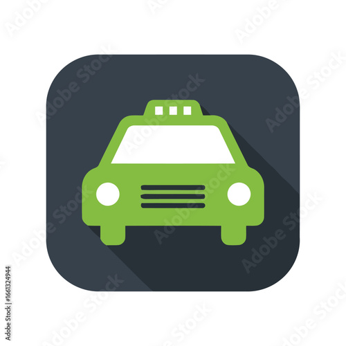 Green taxi car icon city transport ride share automotive service urban vehicle