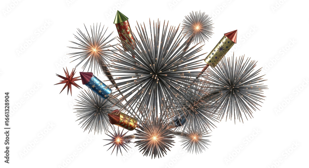 Fototapeta premium Isolated Fireworks Display
