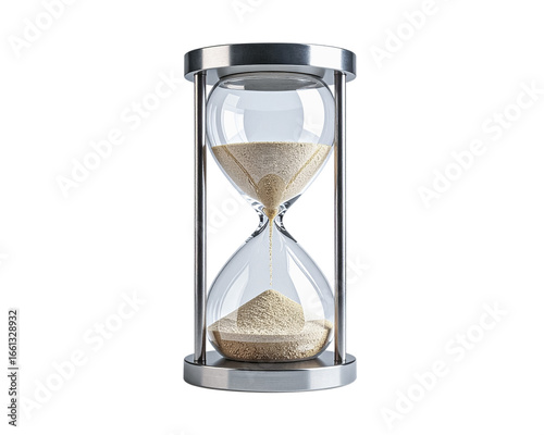 Classic hourglass with sand flowing inside