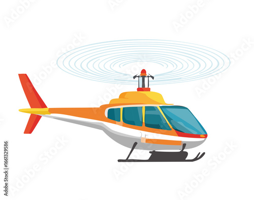 Sleek Side Profile of a White and Orange Civilian Helicopter with Bold Stripes, Used for Fast Private Air Travel and Tours	