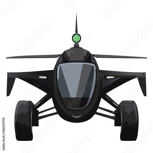 Stealth Black Military Helicopter with Advanced Design and Minimalist Aerodynamics, Ready for Secret Operations in the Night	