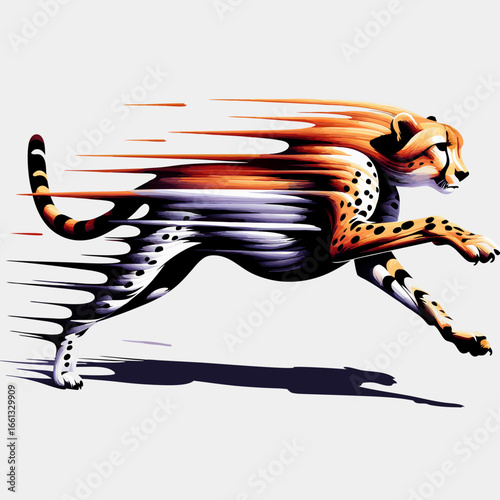 Vibrant Abstract Cheetah Running with Speed Blur Effect.