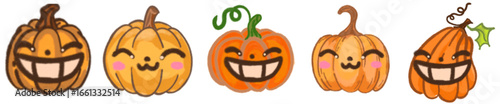 Wallpaper Mural Adorable Kawaii Pumpkin Characters PNG for Halloween Stickers and Party Design Torontodigital.ca