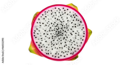 Isolated sliced dragon fruit
