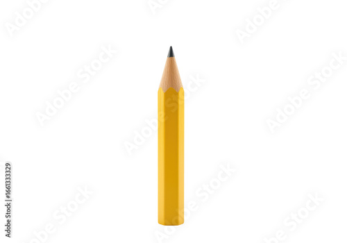 Fotografie Isolated Short and Stout Yellow Wooden Pencil for Drawing and Writing