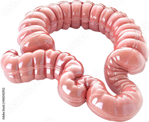 Realistic anatomical model of human large intestine