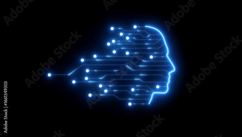 cyan color financial transaction data from cyber-attacks, ensuring internet network security ,brain, showcasing circuitry and colorful lights that symbolize technology and intelligence