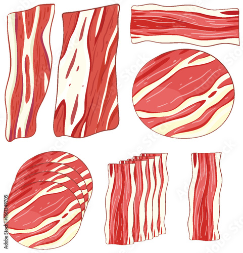 Vector Illustration of Various Meat Cuts