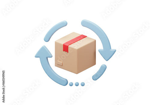 Εκτύπωση καμβά Isolated 3D Icon for Product Return, Exchange, or Recurring Delivery