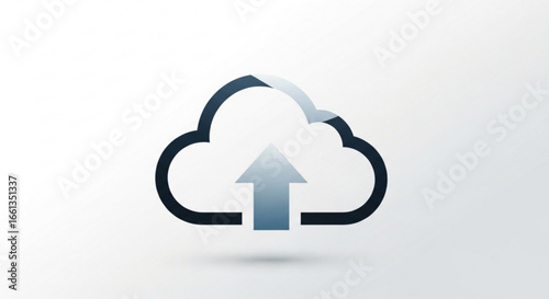 Illustration of a cloud with an upward pointing arrow symbolizing data upload to the cloud service