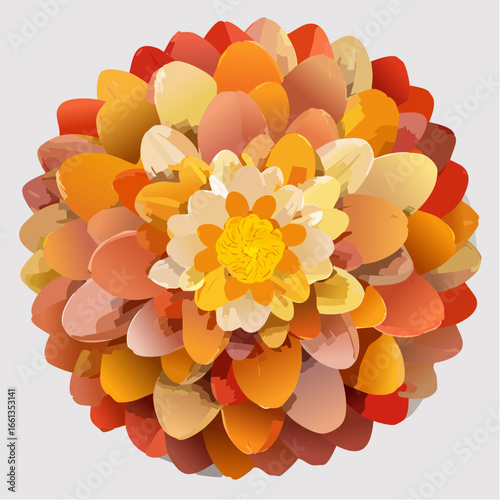 A glowing chrysanthemum bursts in warm tones, with expert color grading and radial petal flow filling the frame.
